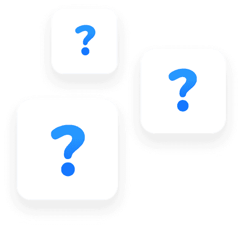 white question marks