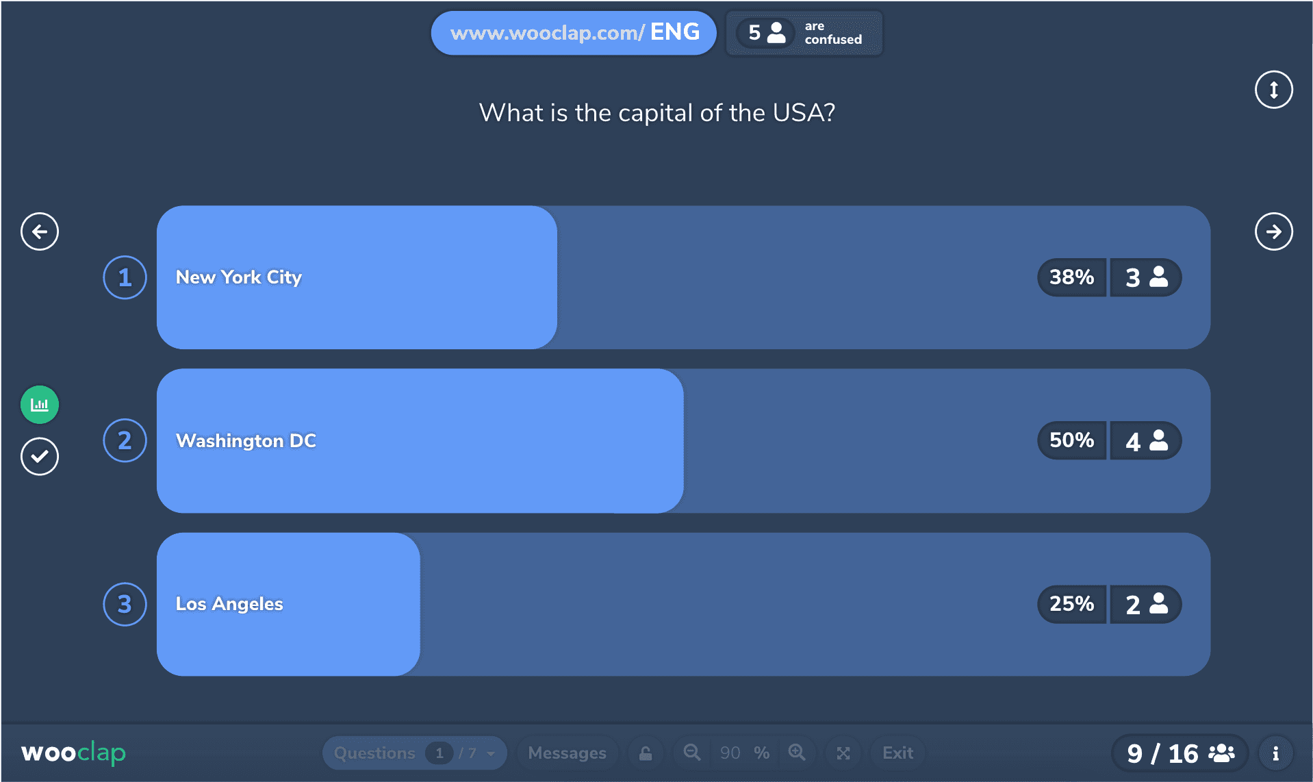 Wooclap’s I’m confused button lets students inform the educator they are confused by the question.