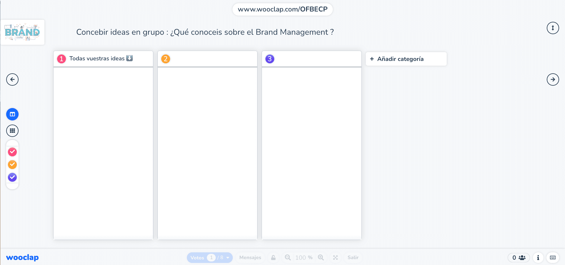 Concebir ideas en grupo - brainstorming Wooclap