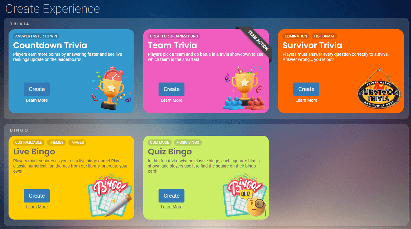 Crowdpurr offers games like Trivia and Bingo to engage your community members in fun interactions.