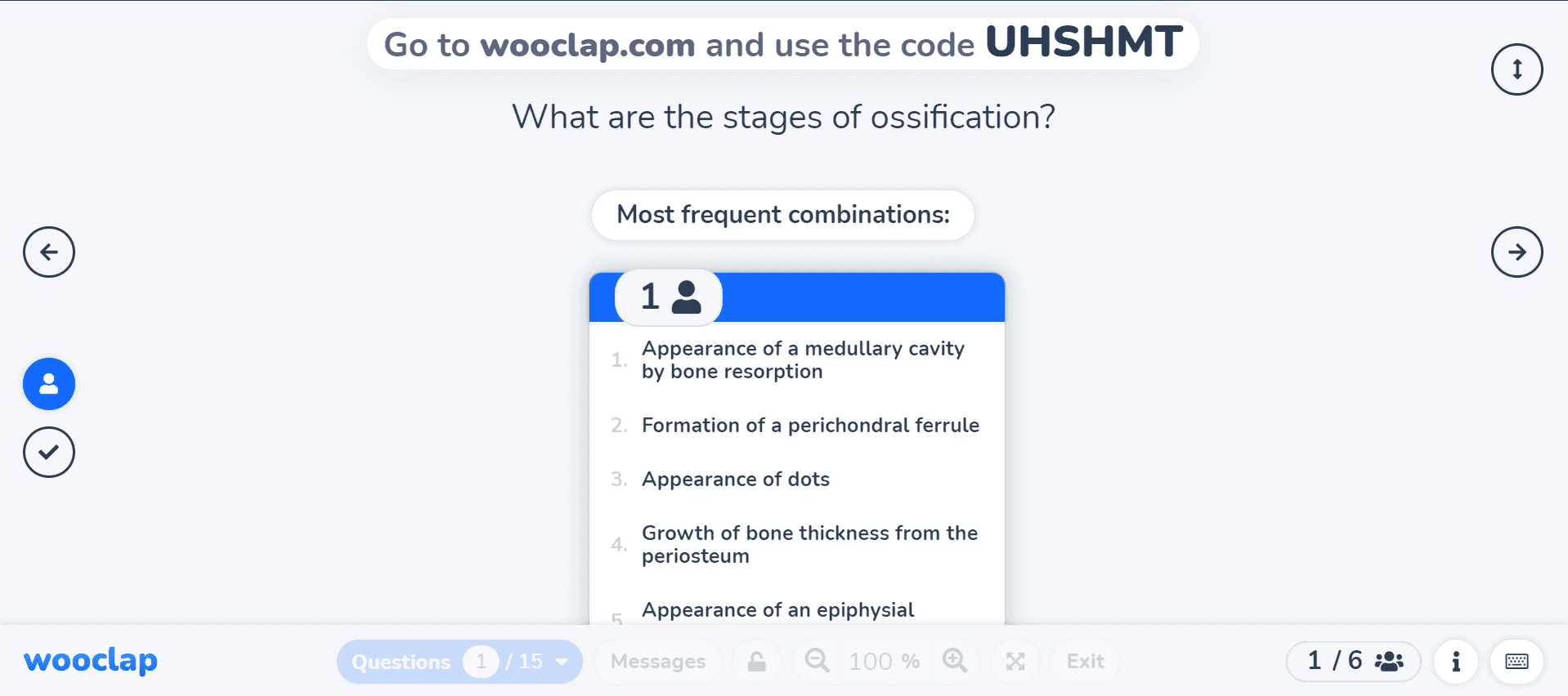 What are the stages of ossification?

