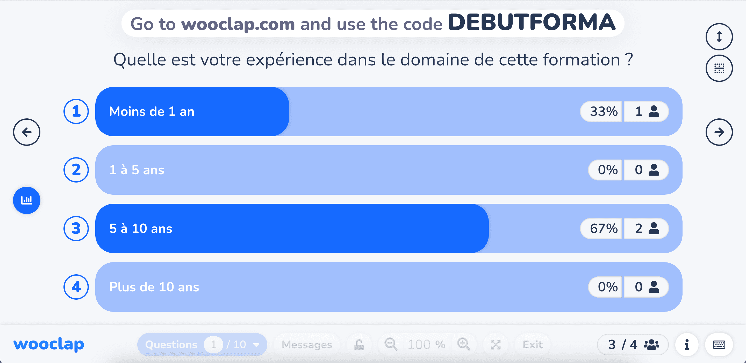 Quelle est votre expérience dans le domaine de cette formation ?
