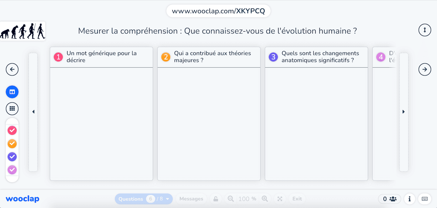 tester la compréhension avec le brainstorming de Wooclap