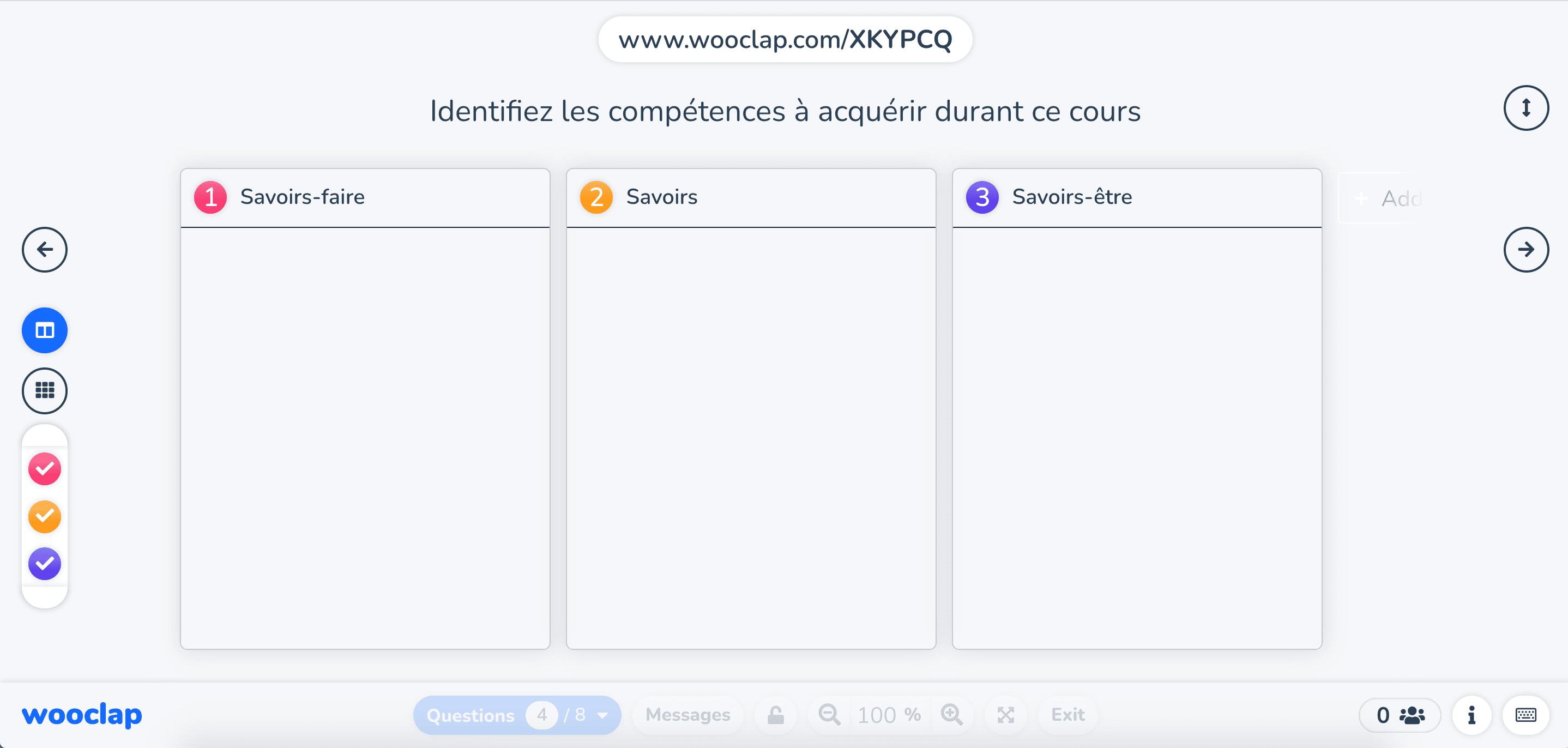 acquérir des compétences avec Wooclap