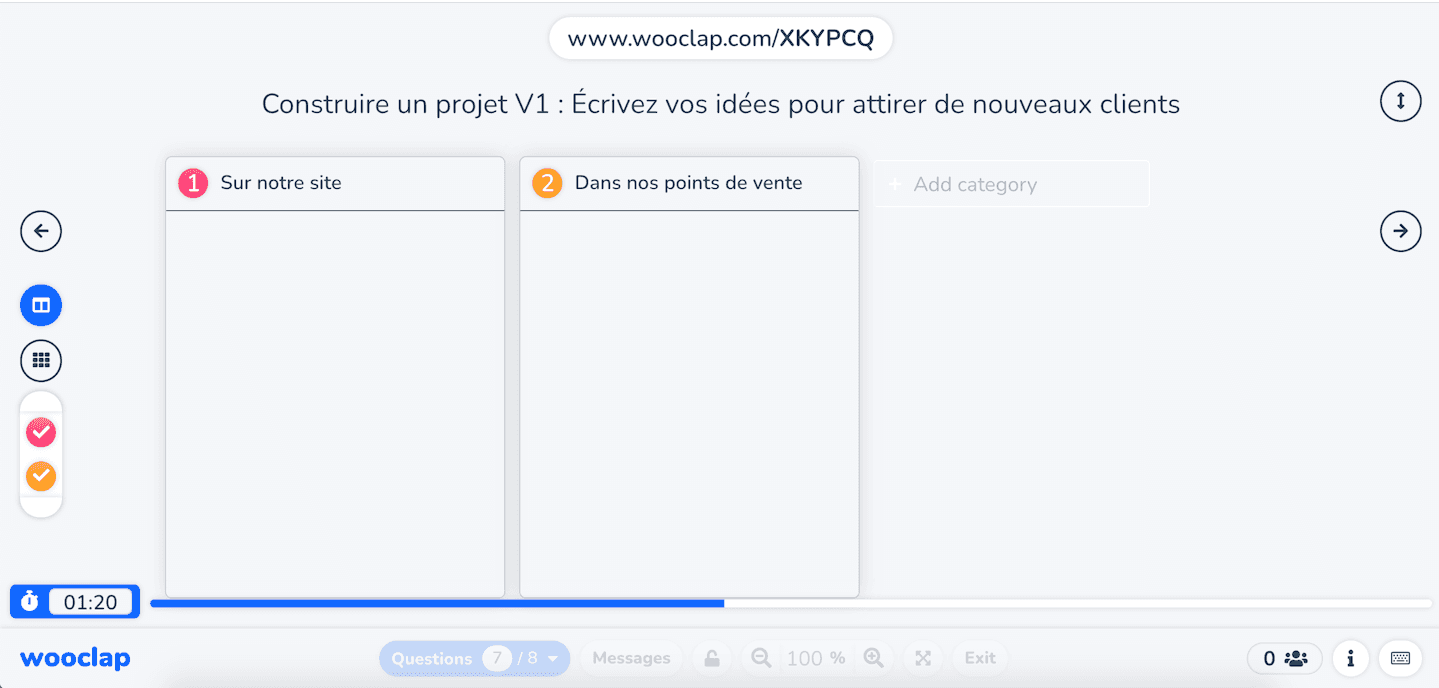 construire un projet avec Wooclap