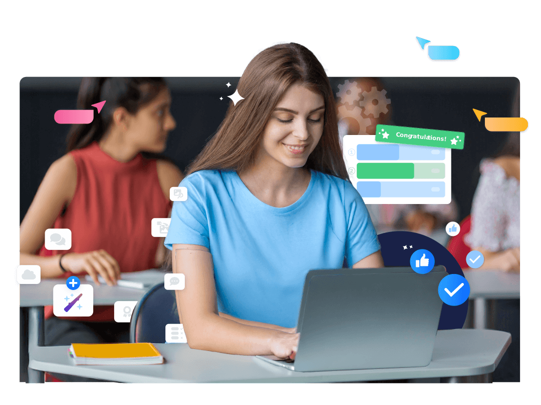 Student working on her computer