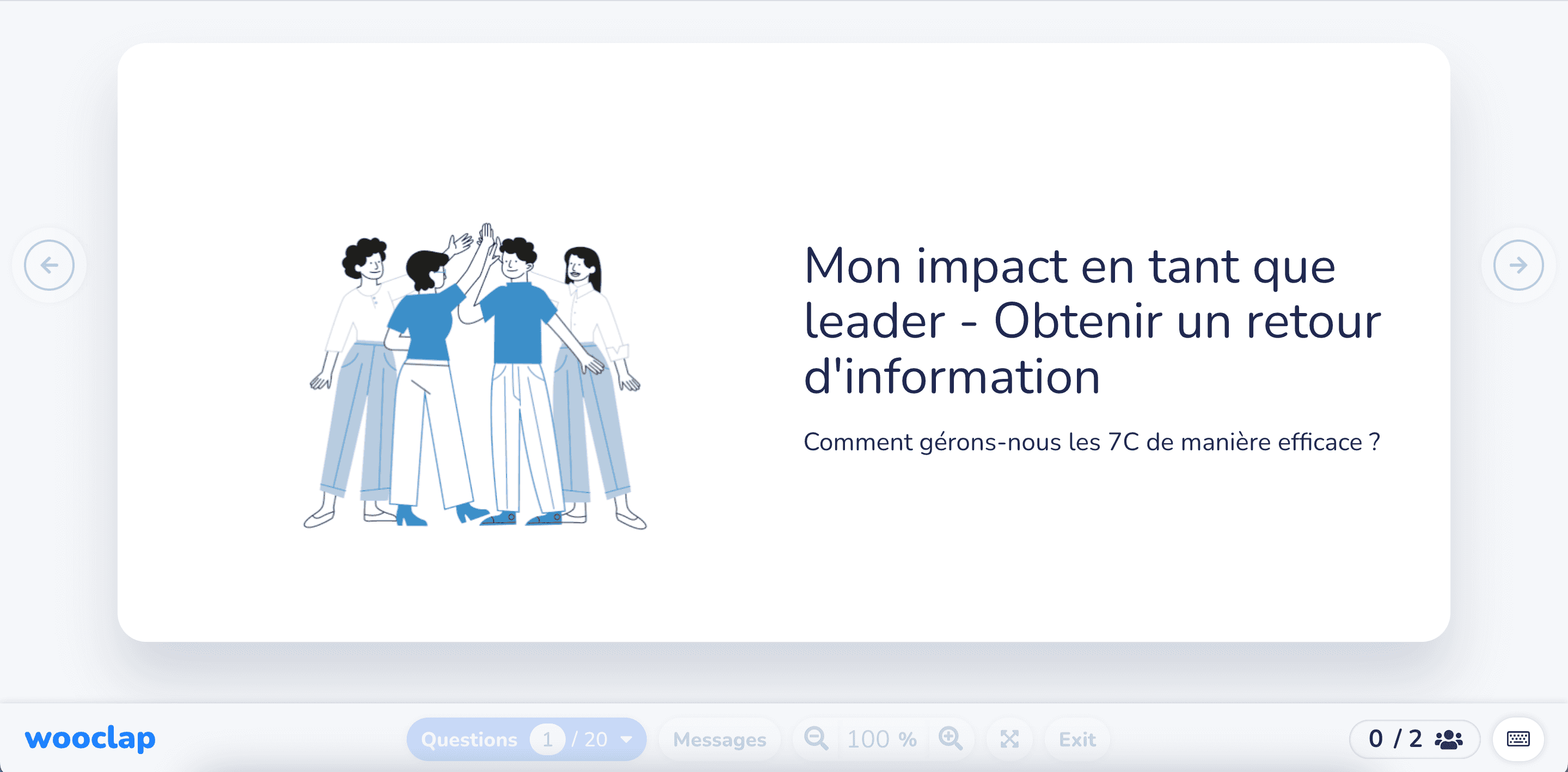 
Mon impact en tant que leader - Obtenir un retour d'information
Comment gérons-nous les 7C de manière efficace ?