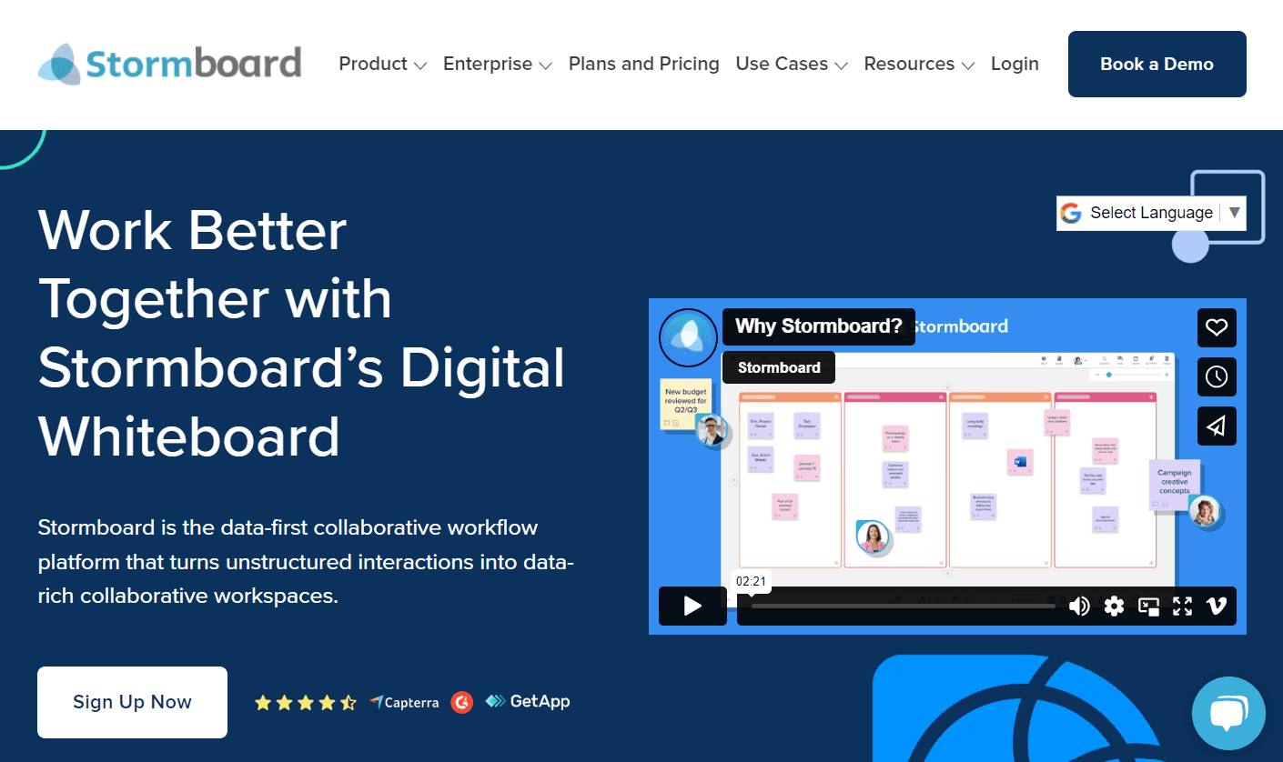 Stormboard homepage