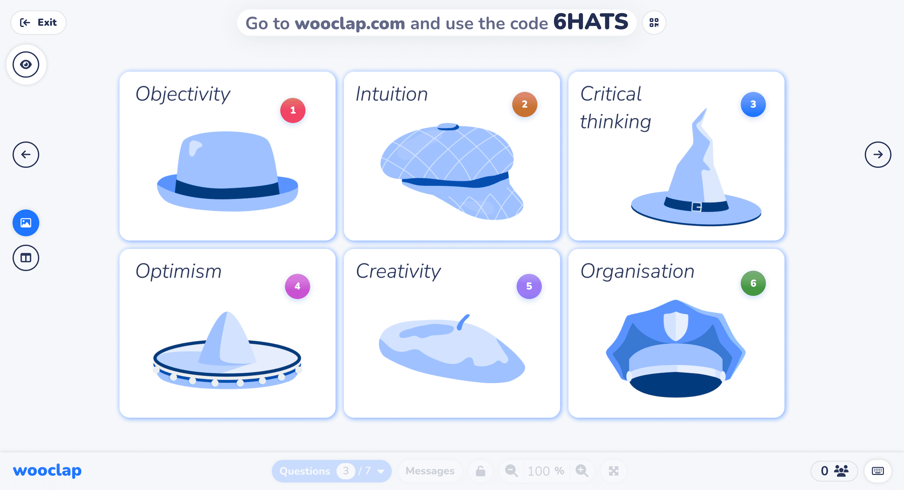 6 hats